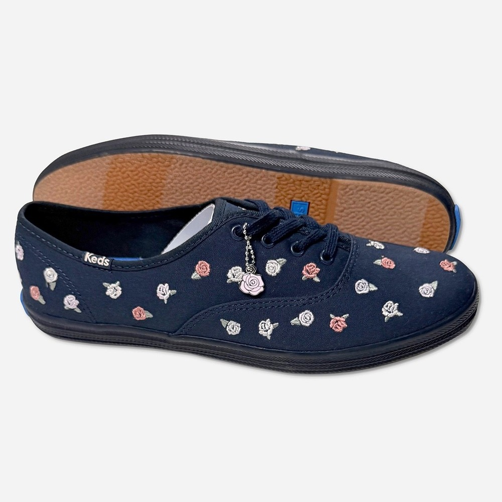 Keds Champion Rose Embroidered Shoes / Sneakers - NIB Womens 8 - #49853-TOP2